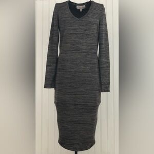 Philosophy Anthropology Light and Dark Brown Long Sleeve Light Sweater Dress